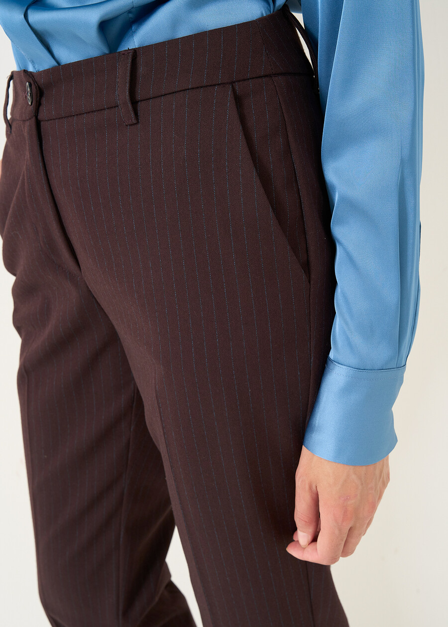 Pantaloni Alice a sigaretta a righe MARRONE MOKA Donna , immagine n. 4