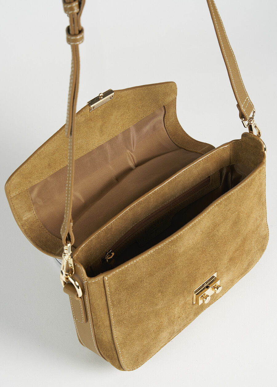 Baliam 100% genuine leather crossbody bag BEIGE CAMEL Woman , image number 4