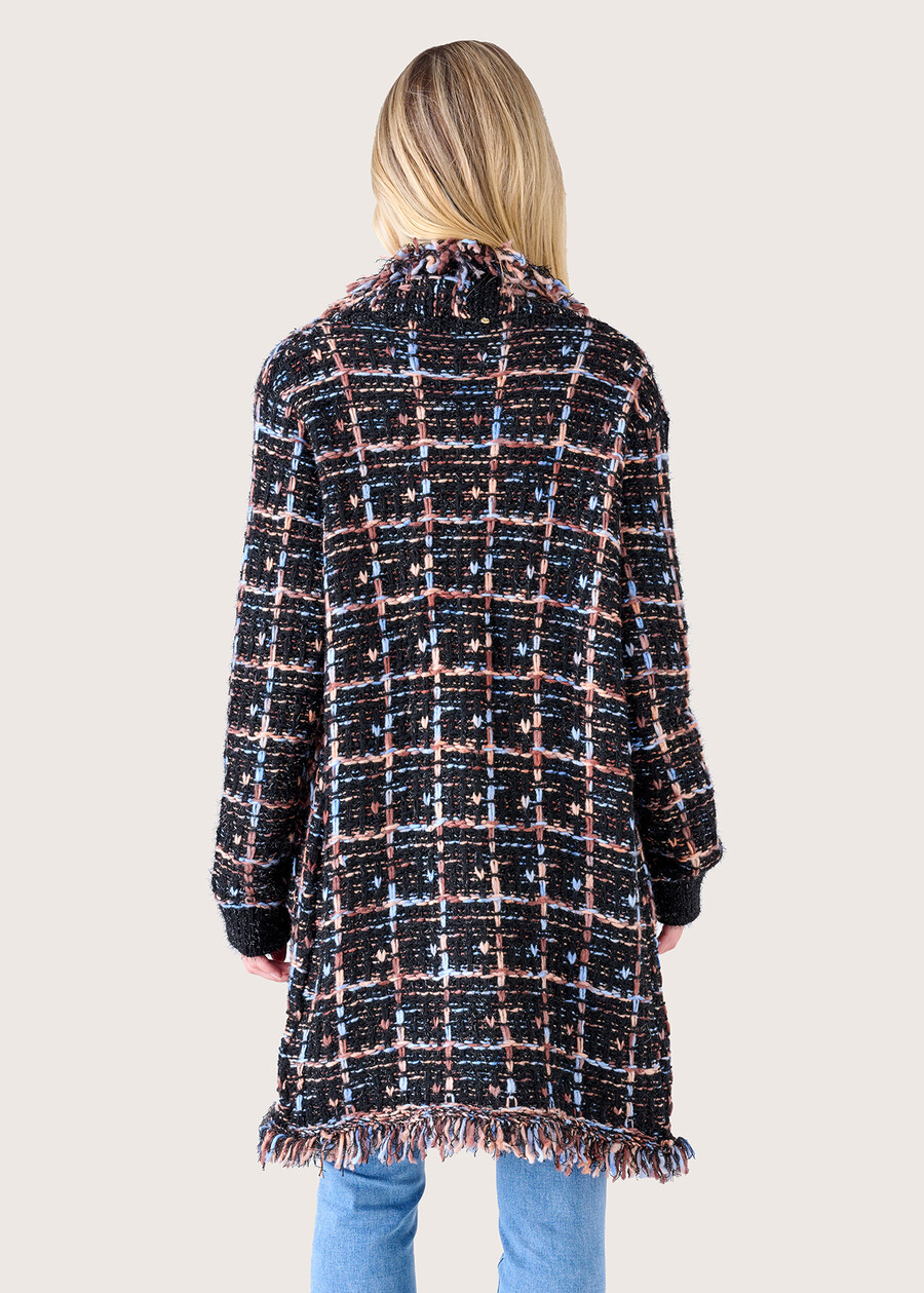 Cardigan Cardi in tessuto bouclé NERO BLACK Donna , immagine n. 5