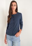 Cardigan Cristal girocollo BLU MIDNIGHTGRIGIO DARK GREY Donna immagine n. 1