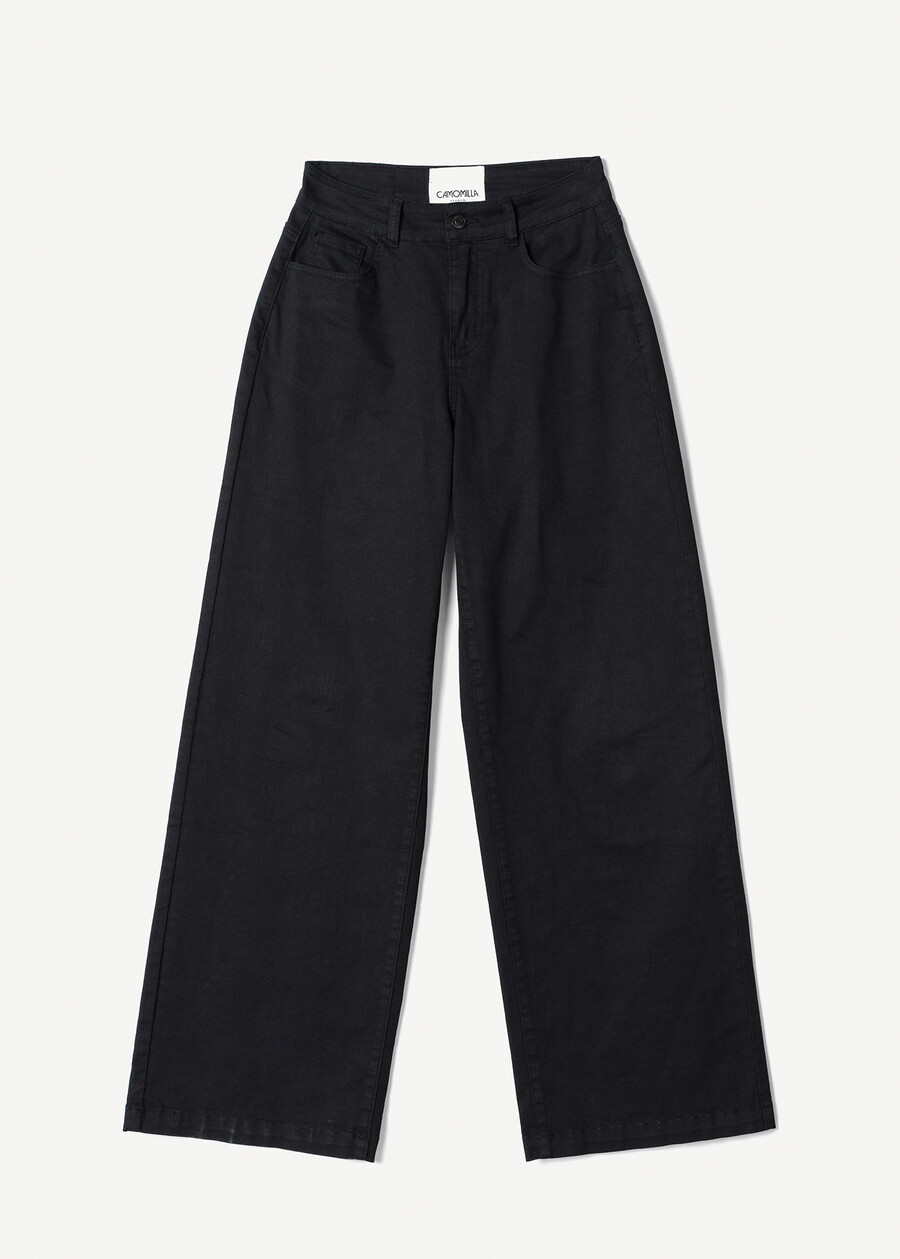 Daisy palazzo denim trousers NERO BLACKMARRONE CARAMELLO Woman , image number 4