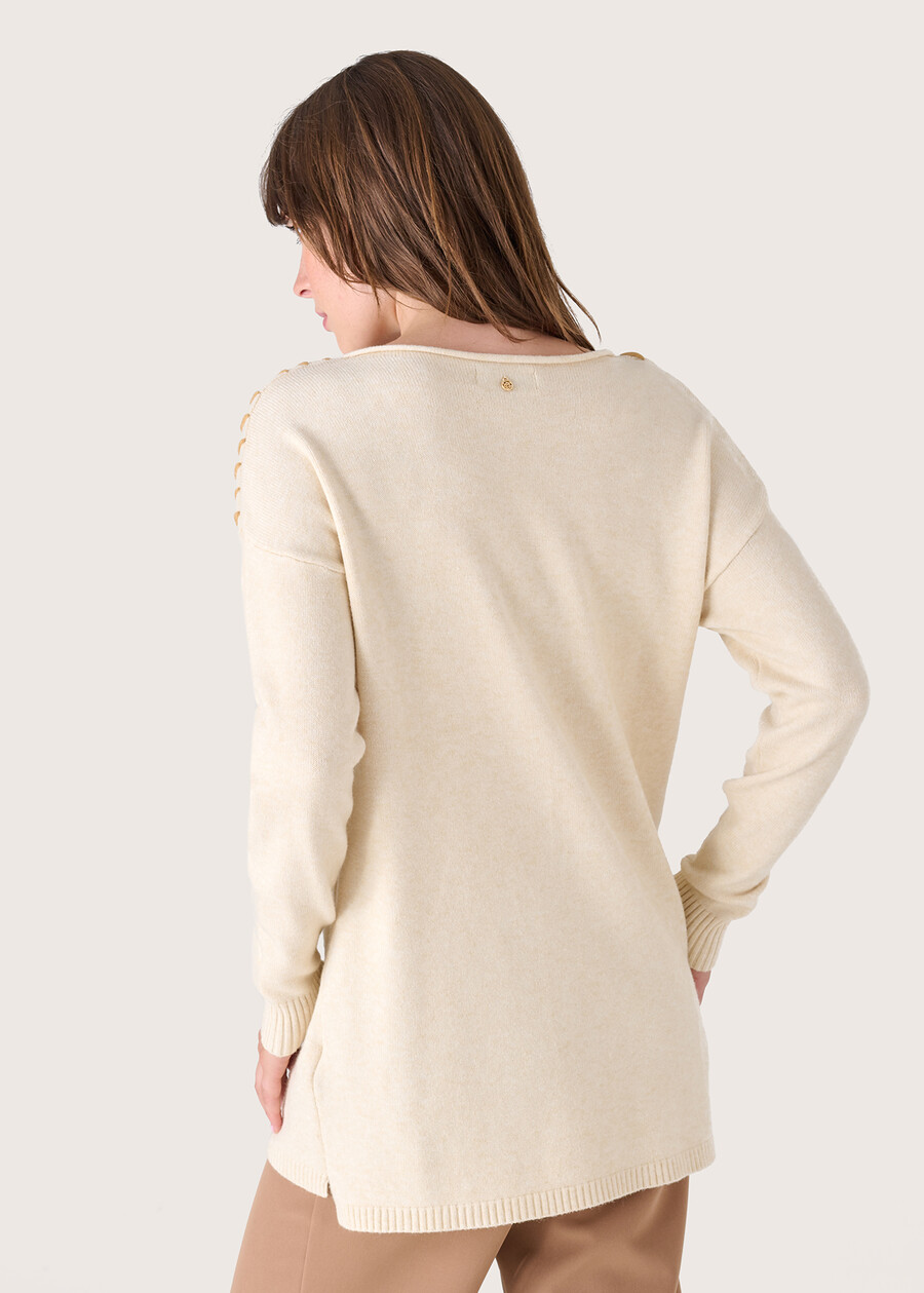 Marsha jersey with embroidery BEIGE LANA Woman , image number 3