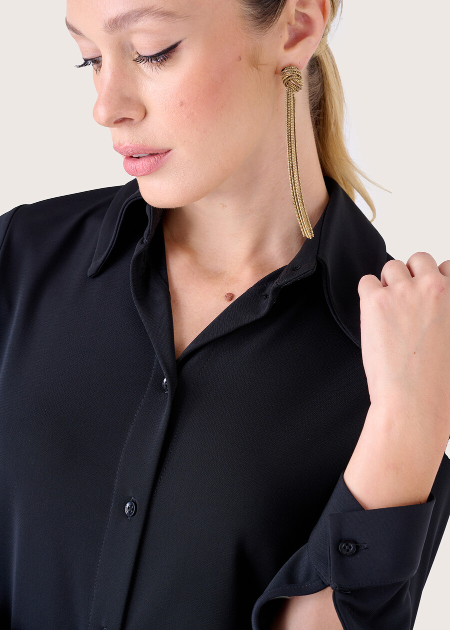 Camicia Alessia in jersey NERO BLACKVIOLA UVABIANCO WHITEMARRONE BRUCIATO Donna , immagine n. 2