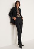 Leopard-Print Suit with Slim-Leg Trousers NERO BLACK Woman image number 1