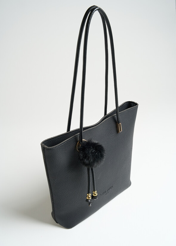 Shopping Bay con charms pompon NERO Donna null