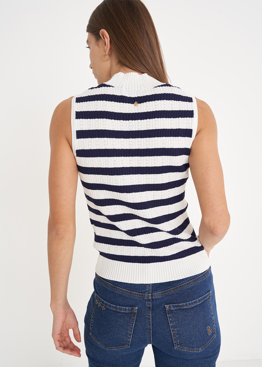 Top Trilly in filo di viscosa BIANCO WHITE Donna , immagine n. 3