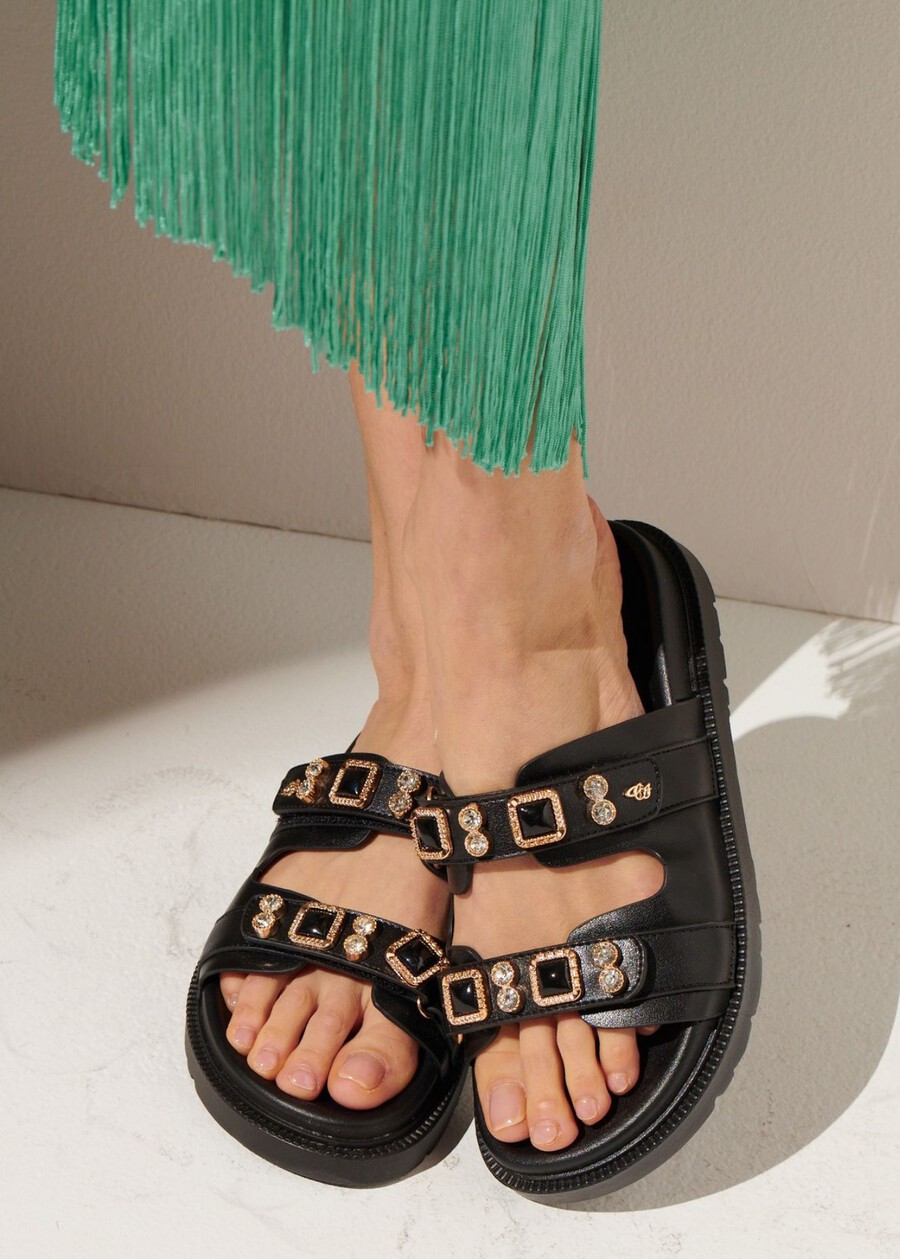 Sandalo Somi con pietre NERO BLACK Donna , immagine n. 1