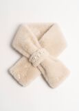 Stefy faux fur collar with pearls NERO BLACKBEIGE LATTE Woman image number 3