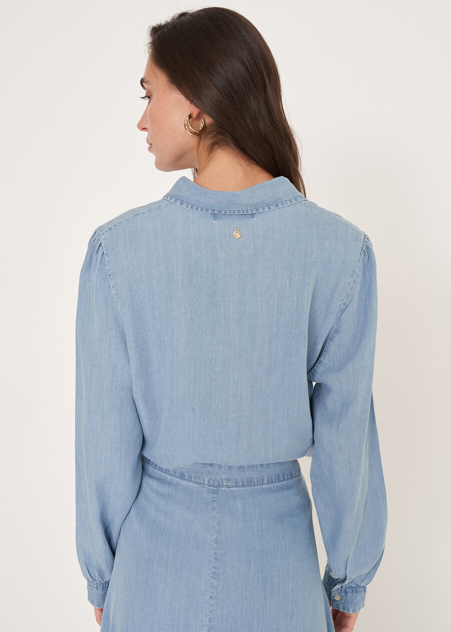 Camicia Carioka in cotone e lino
 DENIM MEDIUM DENIM Donna , immagine n. 4