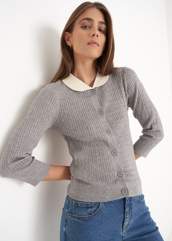 Maglia Crema in misto viscosa GRIGIO GREY Donna null