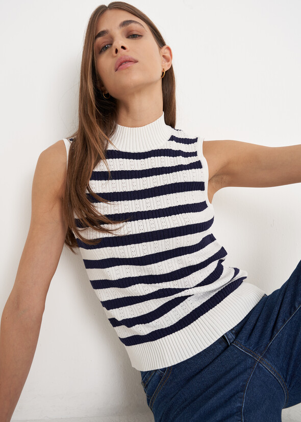 Top Trilly in filo di viscosa BIANCO WHITE Donna
