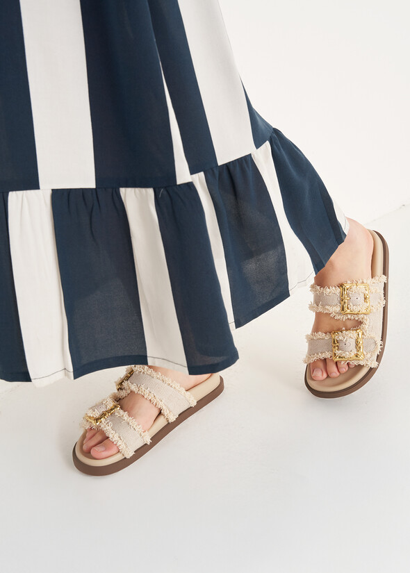 Sandalo Sophora Con Fibbia Effetto Bambù BEIGE Donna null