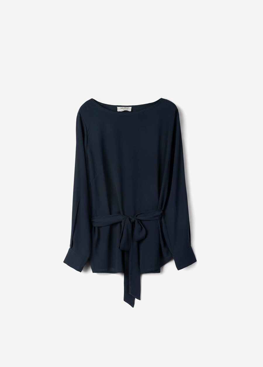 Blusa Boho in georgette BLUE OLTREMARE  Donna , immagine n. 5