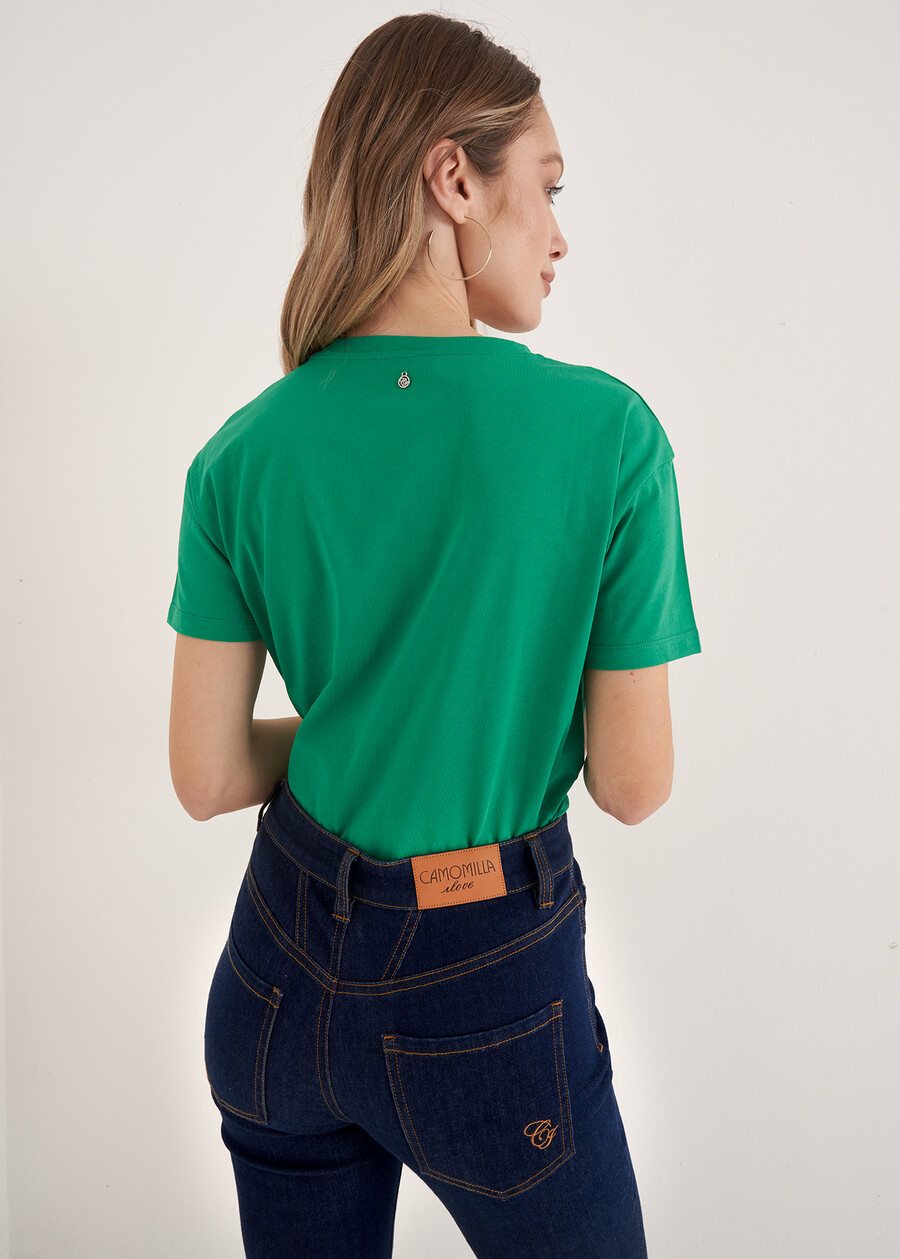 T-Shirt Sonia 100% Cotone VERDE GARDENROSA Donna , immagine n. 3