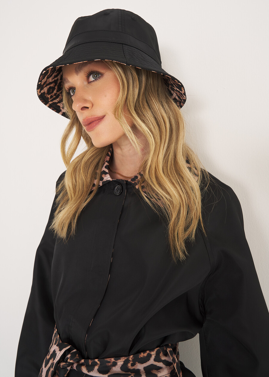 Cris reversible leopard bucket hat NERO BLACK Woman , image number 4