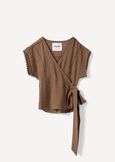 Blusa Blix avvolgente in cotone MARRONE Donna immagine n. 6