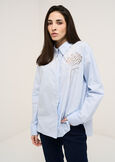 Cataya cotton inlay shirt BIANCO WHITEAZZURO AZZURRO Woman image number 1