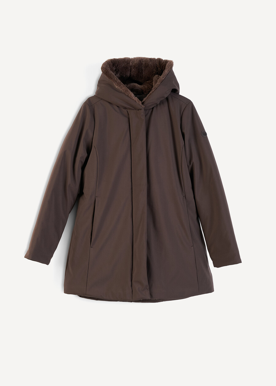 Piumino Patly liscio con cappuccio MARRONEGRIGIO Donna , immagine n. 7