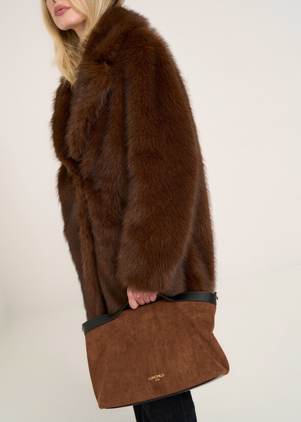 Blackey faux-suede shopping bag MARRONE CARAMELLO Woman null