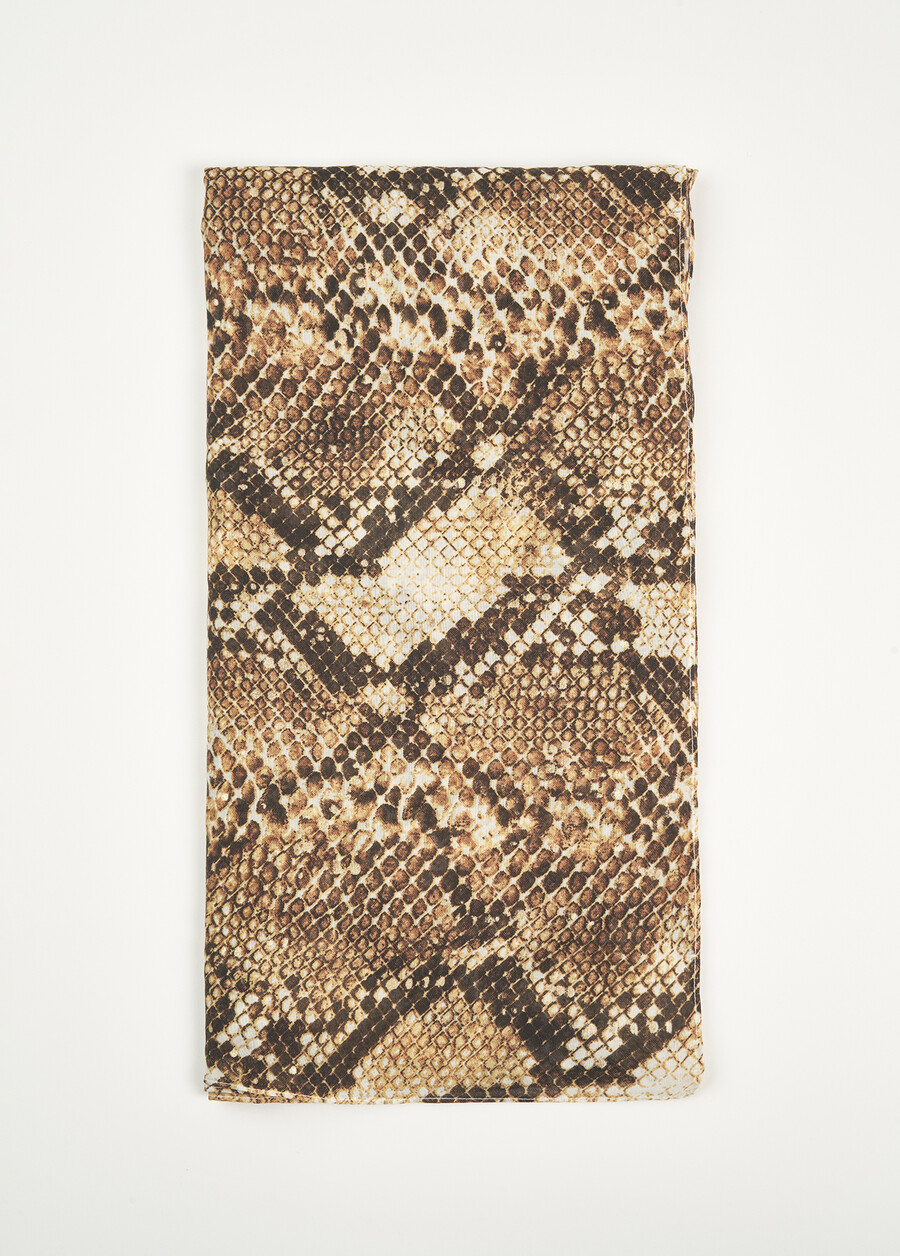 Foulard Sintia stampa pitone MARRONE TERRA Donna , immagine n. 2