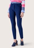 Kate screp fabric trousers BLUE OLTREMARE BLU ELETTRICOROSSO TULIPANO Woman image number 2