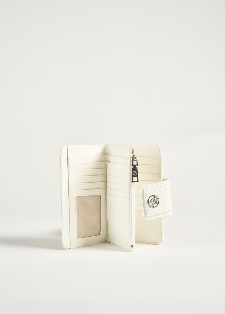 Percy woven eco-leather wallet BIANCO WHITE Woman , image number 2