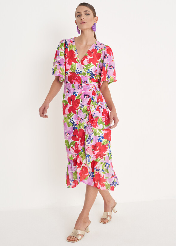 Abito lungo August fantasia a fiori BIANCO WHITE Donna null