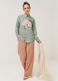 Camicia Cledy con stampa maxi fiore VERDE Donna immagine n. 4