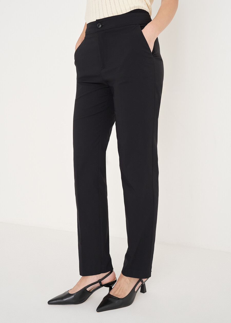 Pantalone Alice in bengalina BLUBIANCO WHITEMARRONENERO BLACK Donna , immagine n. 3