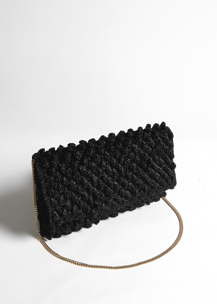 Basha crochet-look clutch bag NERO BLACKGOLD Woman , image number 2