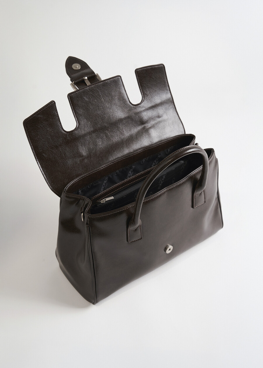 Bauletto Barthel effetto stropicciato MARRONE CAFFE Donna , immagine n. 2