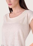 Sue 100% linen t-shirt BEIGE ECRUBLU MAIOLICA Woman image number 2
