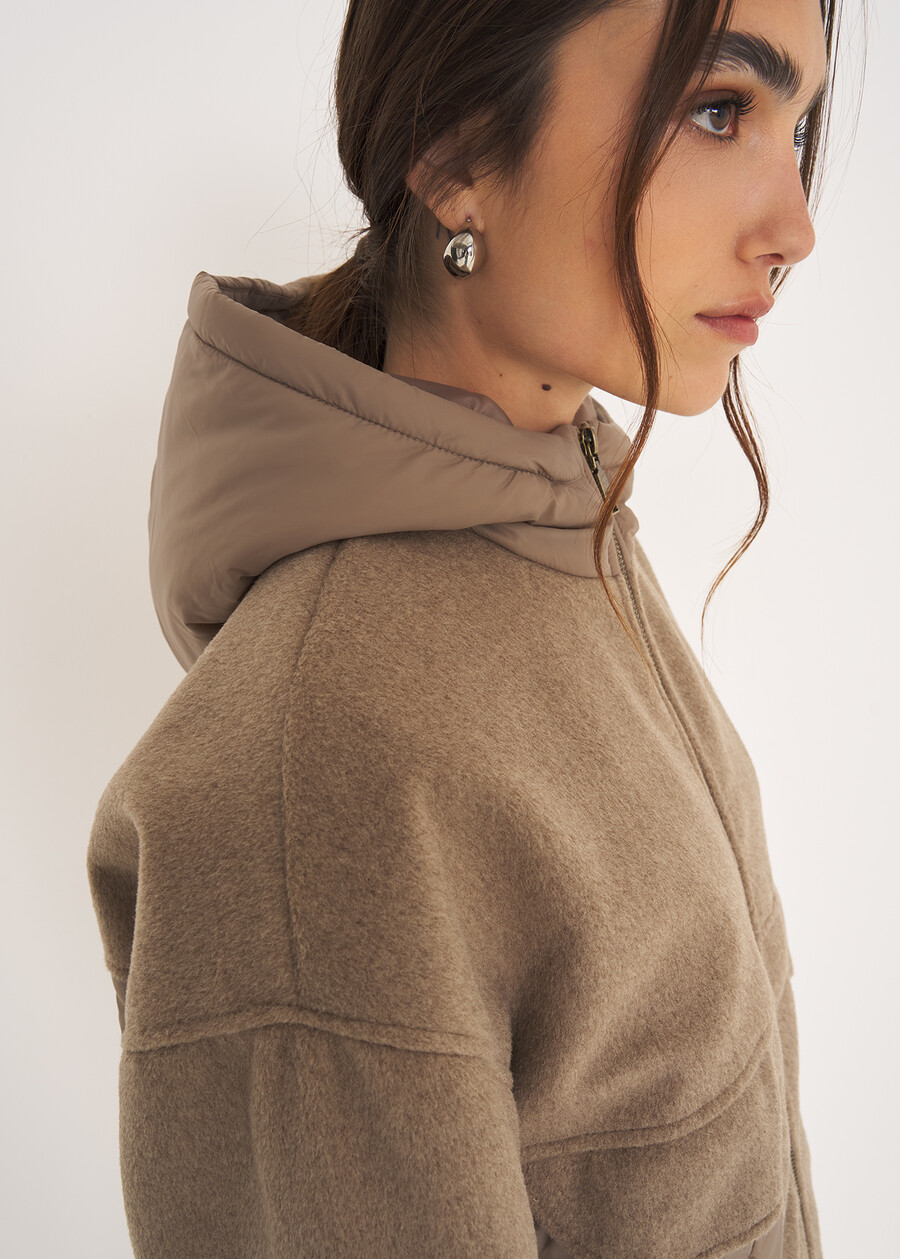 Paiper short puffer with hood GRIGIO TORTORA Woman , image number 2