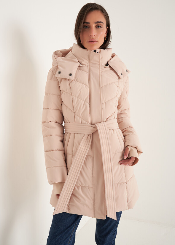 Prince padded coat with belt BEIGE ECRU Woman null