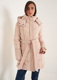 Prince padded coat with belt NERO BLACKBEIGE ECRU Woman image number 1