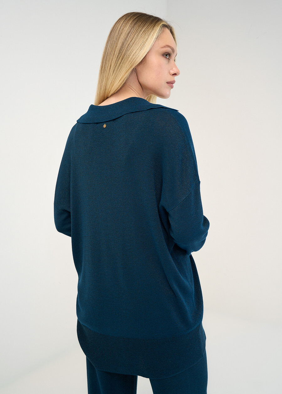 Cliff lurex knit cardigan AZZURO AZZURRO Woman , image number 3