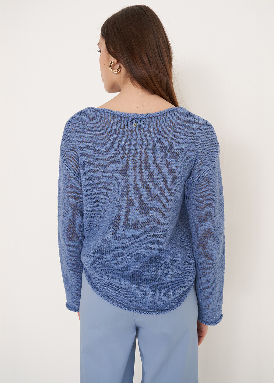 Mia oversized knit top MARRONE CAFFECELESTE FIORDALISO Woman , image number 3