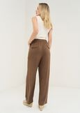 Pantaloni Poly in viscosa e lino MARRONE Donna immagine n. 4