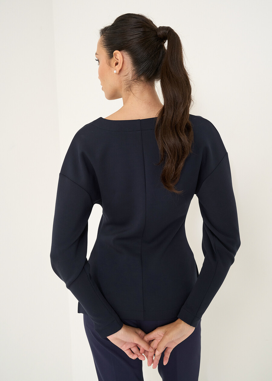 T-shirt effetto giacca in scuba BLU Donna , immagine n. 3