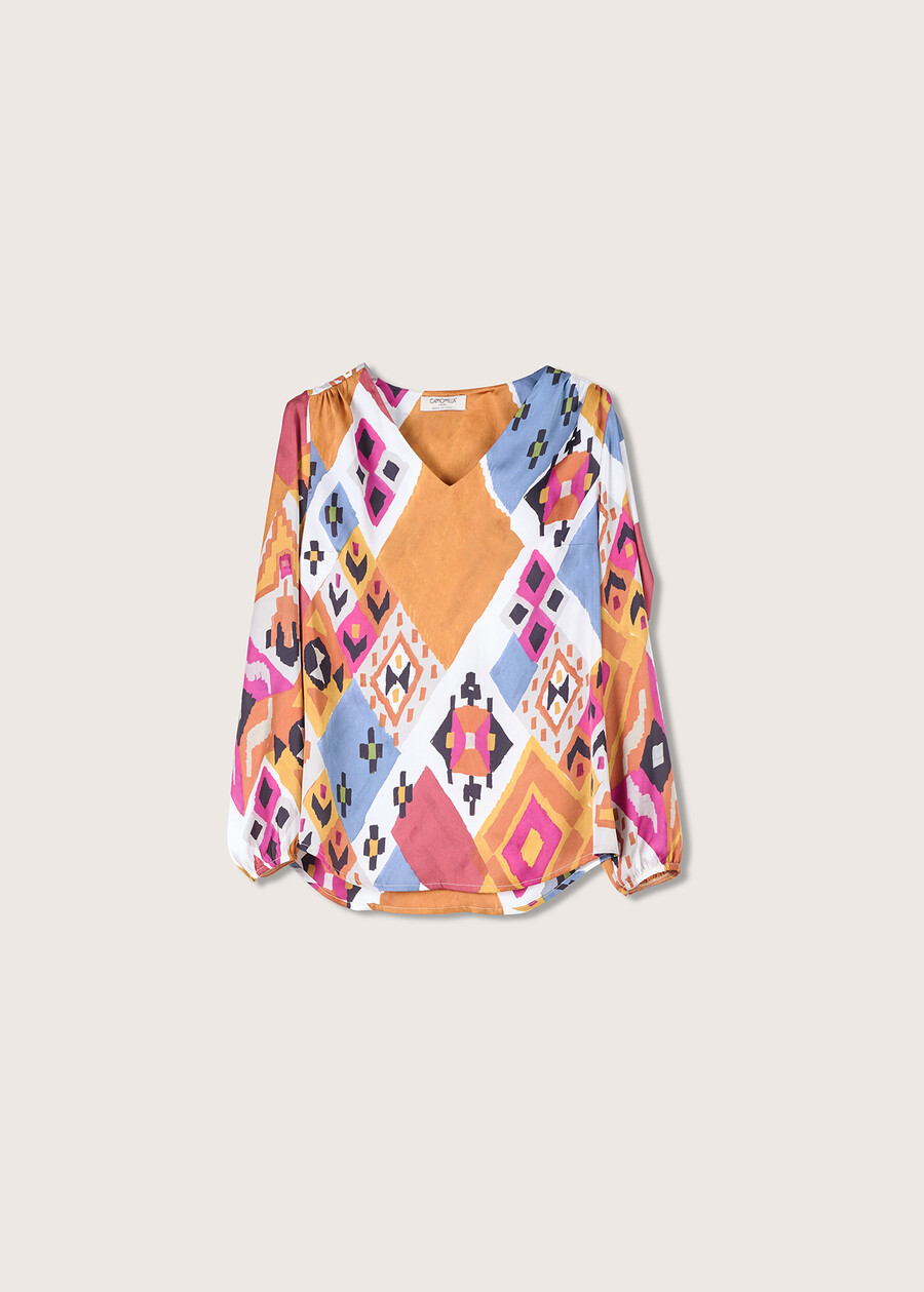 Blusa Kate in satin MARRONE SUGHERO Donna , immagine n. 4