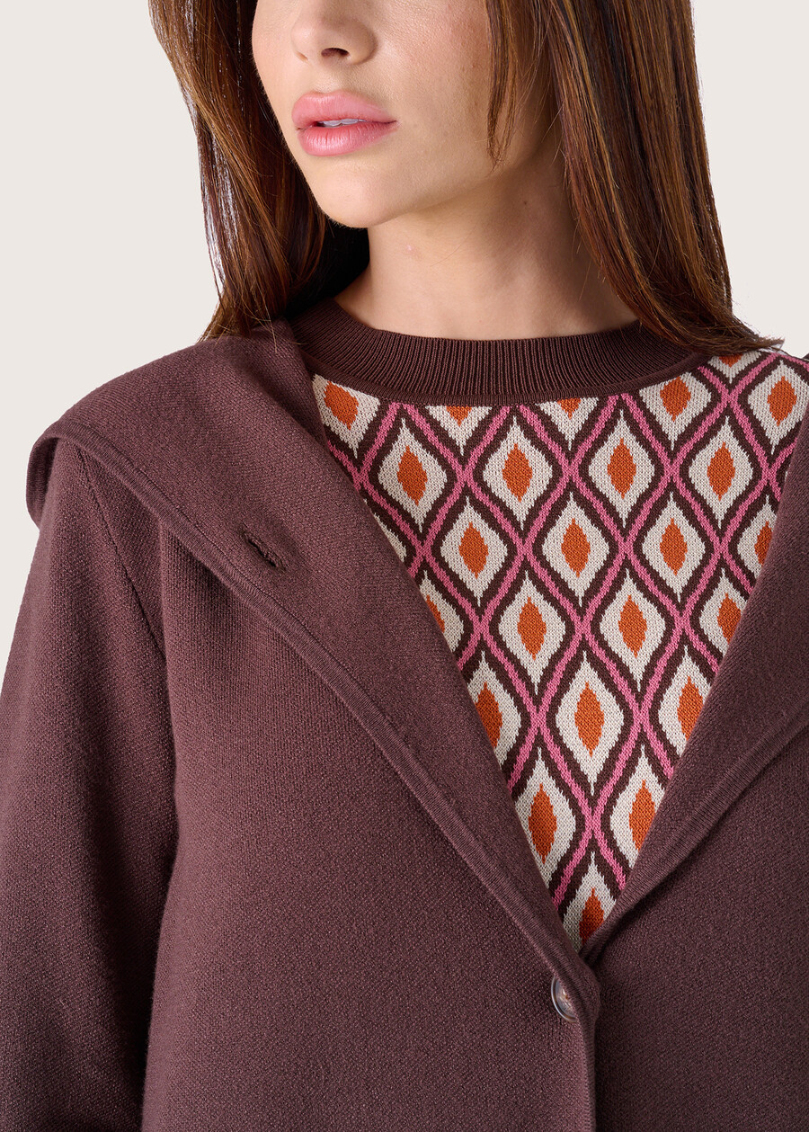 Cardigan Cecil in maglia MARRONE CASTAGNA Donna , immagine n. 3