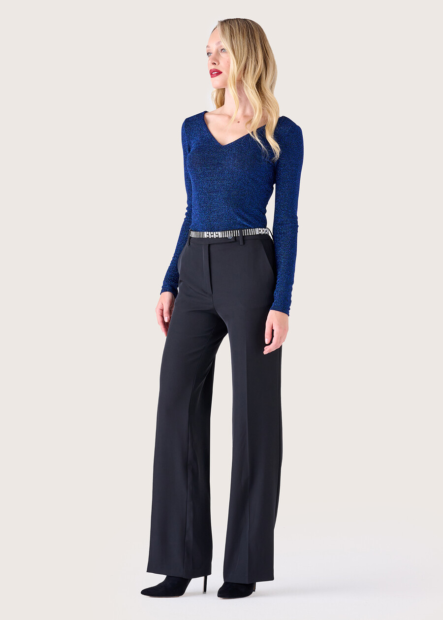 Pantalone Ashley in cady NERO BLACK Donna , immagine n. 2