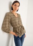 Saffie printed T-shirt with waist belt VERDE ALGA Woman image number 1