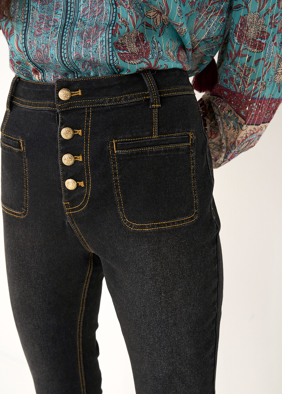 Jeans Jacqueline con cuciture NERO Donna , immagine n. 3