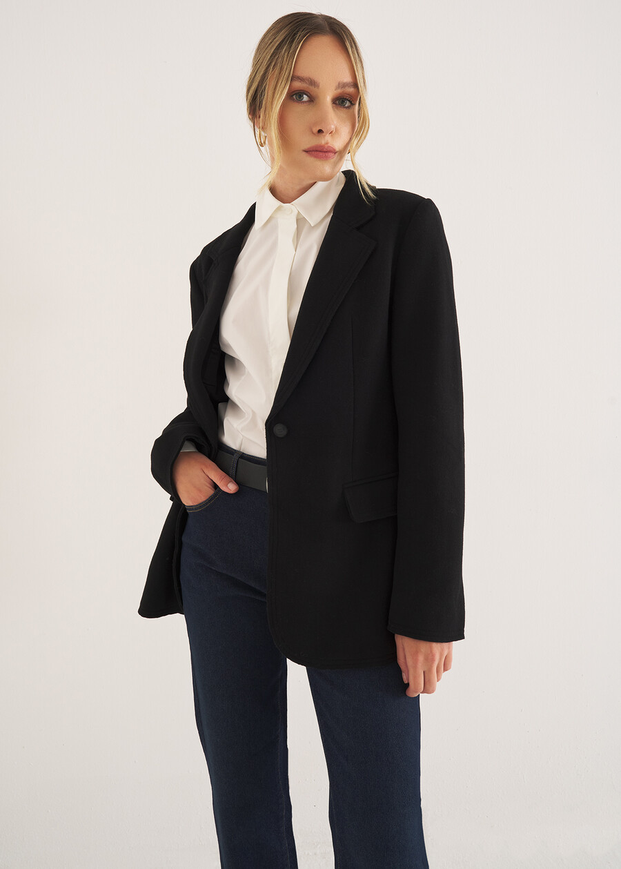 Gaby wool single-breasted jacket NERO BLACK Woman , image number 2