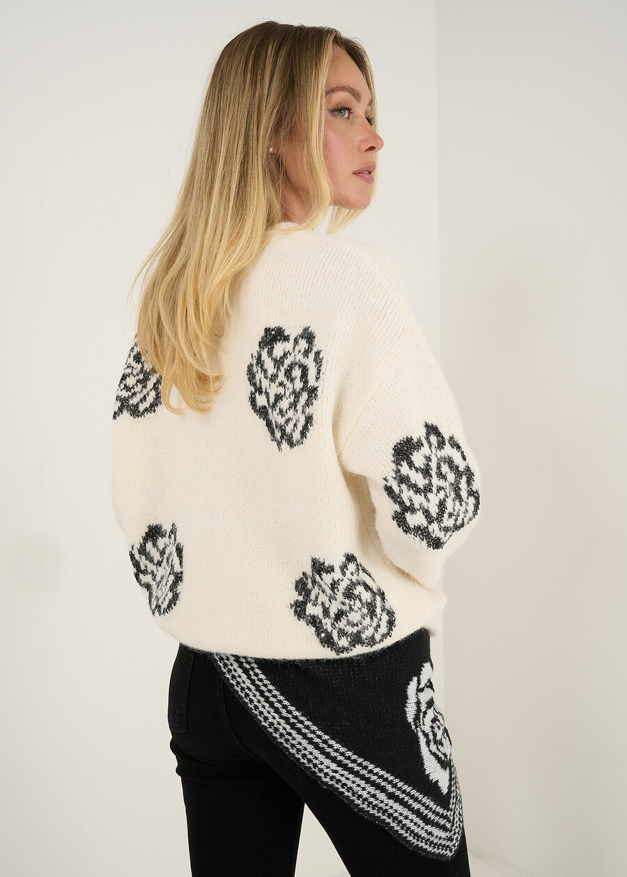 Maglia Marilyn con mini paillettes BEIGE LATTE Donna , immagine n. 4