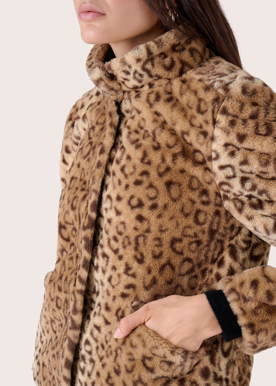 Eco-pelliccia animalier Ganda BEIGE CAMMELLO Donna , immagine n. 4