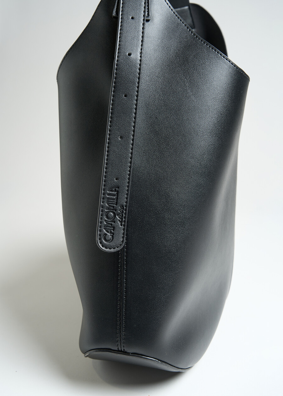 Borsa a sacca Babsy in ecopelle NEROMARRONE Donna , immagine n. 4