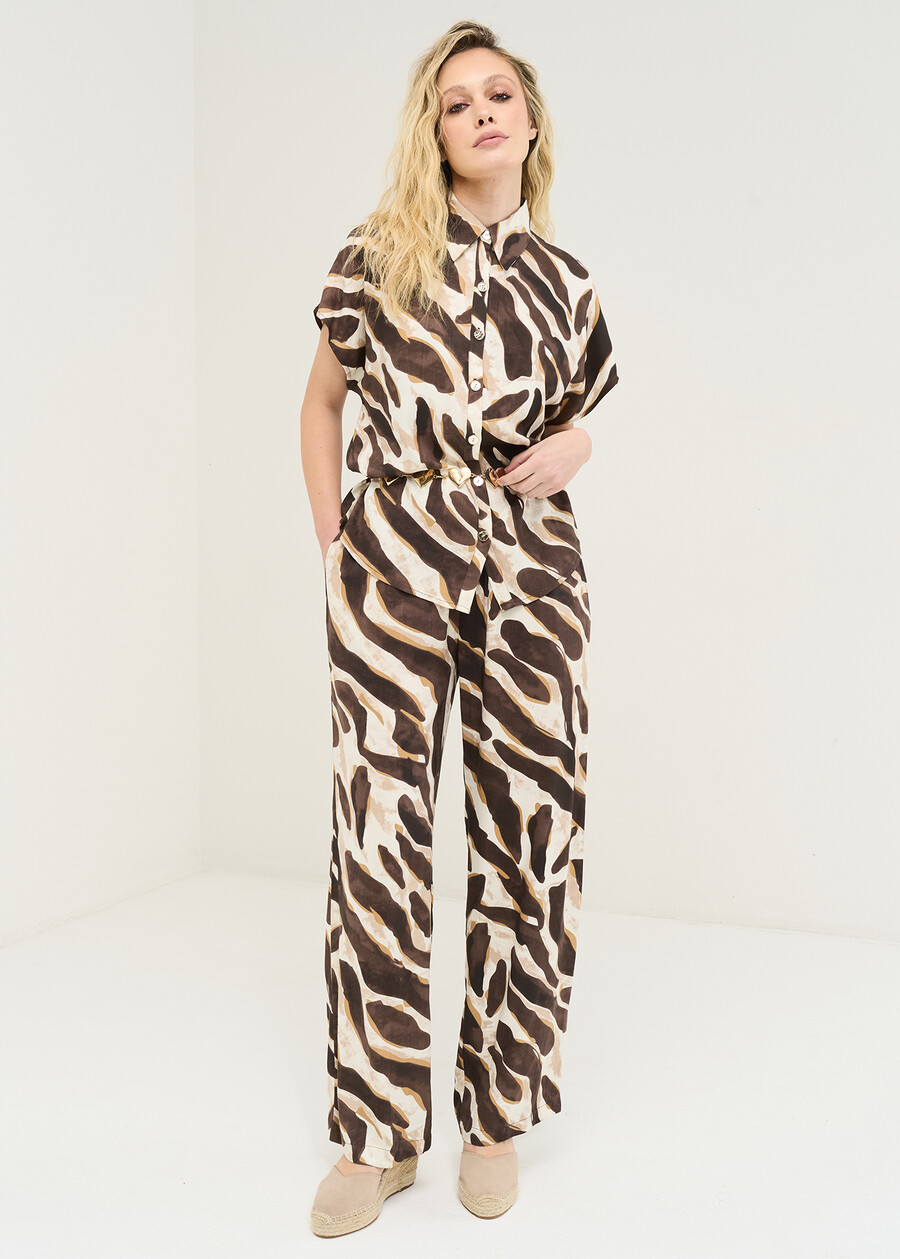 Camicia Cecil in rayon stampato MARRONE Donna , immagine n. 4