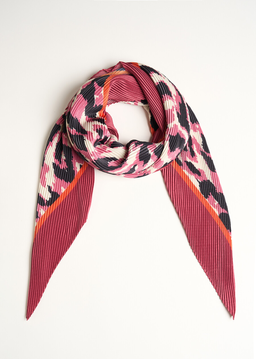 Foulard pliss&eacute; Stefany animalier ROSSO BORDEAUX Donna , immagine n. 2